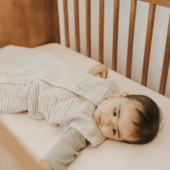 Cotton Muslin Quilted Sleep Bag - Grey Stripe