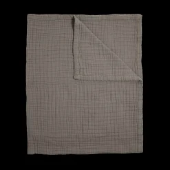 Cotton Muslin Quilted Throw - Mocha