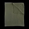 Cotton Muslin Quilted Throw - Fern
