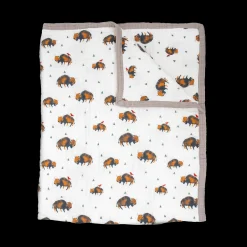 Cotton Muslin Quilted Throw - Bison