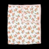 Cotton Muslin Quilted Throw - Watercolor Roses