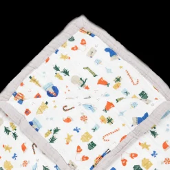 Cotton Muslin Quilted Throw - Christmas Time