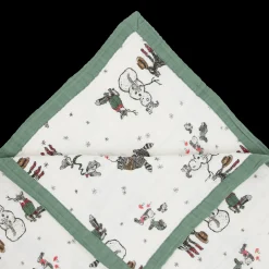 Cotton Muslin Quilted Throw - Snow Day
