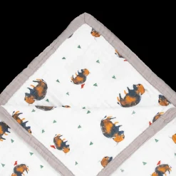 Cotton Muslin Quilted Throw - Bison