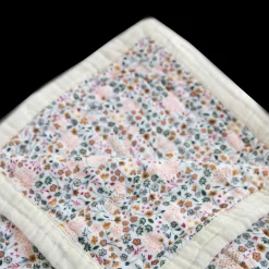 Cotton Muslin Quilted Throw - Pressed Petals