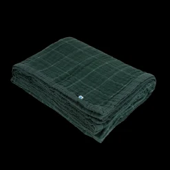 Cotton Muslin Quilted Throw - Evergreen Plaid