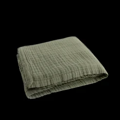 Cotton Muslin Quilted Throw - Fern