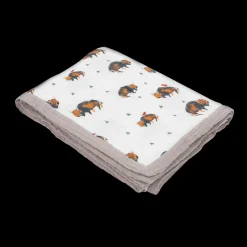 Cotton Muslin Quilted Throw - Bison