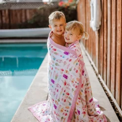 Cotton Muslin Quilted Throw - Brain Freeze