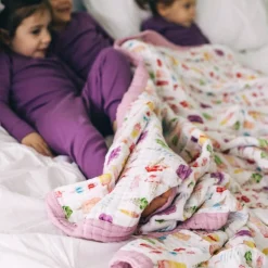 Cotton Muslin Quilted Throw - Brain Freeze