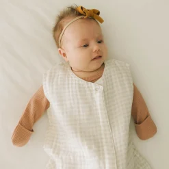 Cotton Muslin Sleep Bag - Tan Gingham