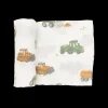 Cotton Muslin Swaddle Blanket - Work Trucks