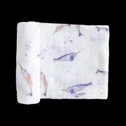 Cotton Muslin Swaddle Blanket - Narwhal