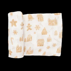 Cotton Muslin Swaddle Blanket - Gingerbread Village