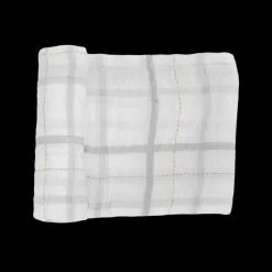 Cotton Muslin Swaddle Blanket - Grey Plaid
