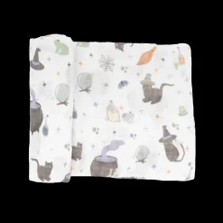 Cotton Muslin Swaddle Blanket - Cats and Cauldrons