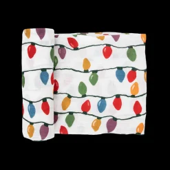 Cotton Muslin Swaddle Blanket - Christmas Bulbs