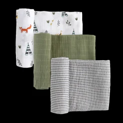 Cotton Muslin Swaddle Blanket 3 Pack - Forest Friends 2