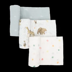 Cotton Muslin Swaddle Blanket 3 Pack - Party Animals