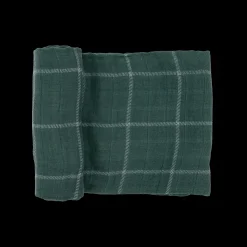 Cotton Muslin Swaddle Blanket - Evergreen Plaid