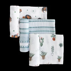 Cotton Muslin Swaddle Blanket 3 Pack - Bison