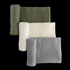 Cotton Muslin Swaddle Blanket 3 Pack - Fern
