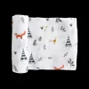 Cotton Muslin Swaddle Blanket - Forest Friends