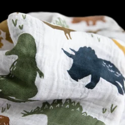 Cotton Muslin Swaddle Blanket - Dino Friends