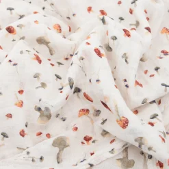 Cotton Muslin Swaddle Blanket - Mushrooms