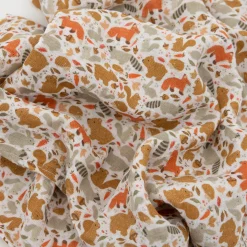Cotton Muslin Swaddle Blanket - Fall Friends