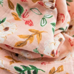 Cotton Muslin Swaddle Blanket - Vintage Floral