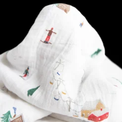 Cotton Muslin Swaddle Blanket - Powder Party