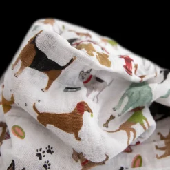 Cotton Muslin Swaddle Blanket - Woof