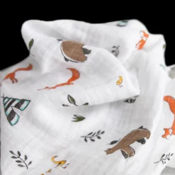 Cotton Muslin Swaddle Blanket 3 Pack - Forest Friends 2