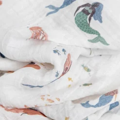 Cotton Muslin Swaddle Blanket 3 Pack - Mermaids