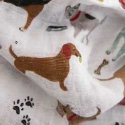 Cotton Muslin Swaddle Blanket 3 Pack - Woof