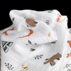 Cotton Muslin Swaddle Blanket - Forest Friends