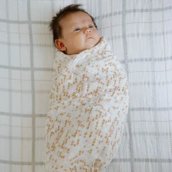 Cotton Muslin Swaddle Blanket 3 Pack - Garden Bees