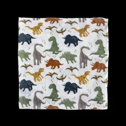 Cotton Muslin Swaddle Blanket - Dino Friends