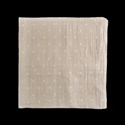 Cotton Muslin Swaddle Blanket - Taupe Cross
