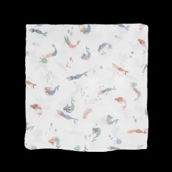 Cotton Muslin Swaddle Blanket - Mermaids