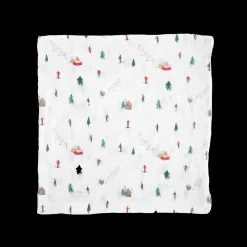 Cotton Muslin Swaddle Blanket - Powder Party