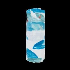 Cotton Muslin Swaddle Blanket - Surf