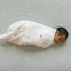 Cotton Muslin Swaddle Blanket - Party Dots
