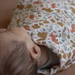 Cotton Muslin Swaddle Blanket - Fall Friends
