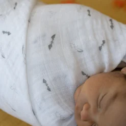 Cotton Muslin Swaddle Blanket - Bats