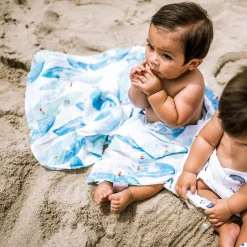 Cotton Muslin Swaddle Blanket - Surf