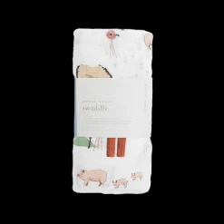 Cotton Muslin Swaddle Blanket - Farmyard