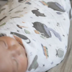 Cotton Muslin Swaddle Blanket - Cats and Cauldrons