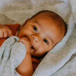 Cotton Muslin Swaddle Blanket - Green Seed